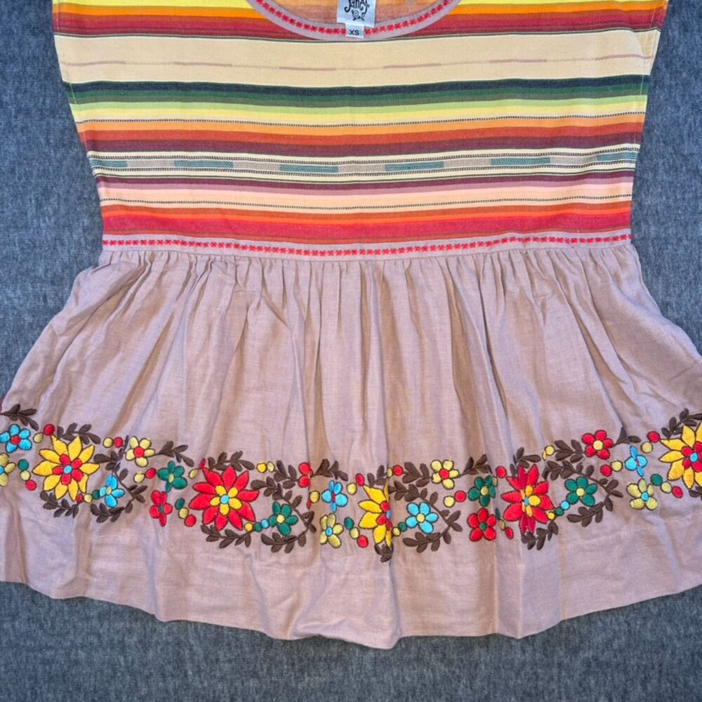 NWT Ivy Jane Embroidered Serape Stripe Boho Womens Top sz XS Resort Summer Vacay - Picture 3 of 11